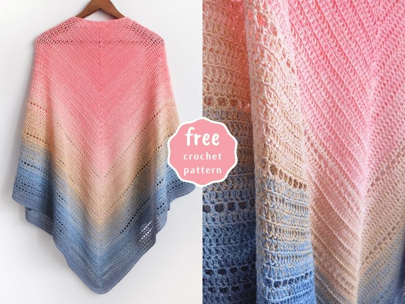 Crochet flower shawl pattern [FREE] - including video tutorial