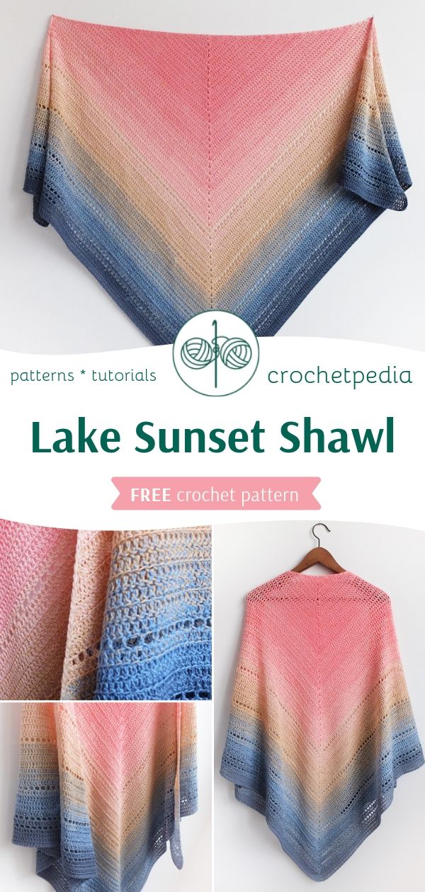 Lake Sunset Shawl - Free Crochet Pattern
