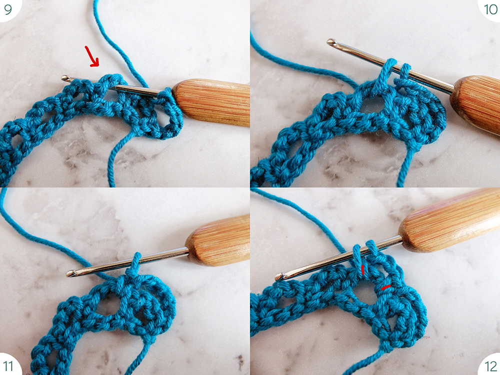 loops in loops crochet stitch step by step tutorial