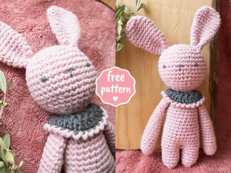 Rose Bunny Amigurumi - Free Crochet Pattern