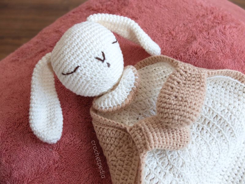 Bunny baby lovey, crochet blanket pattern Crochet pattern by AmigurumiJoys