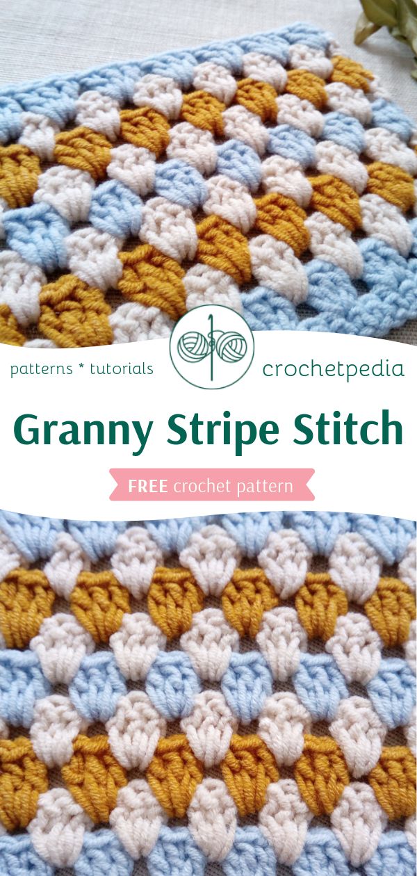 How to Crochet Granny Stripe Stitch Free Tutorial Crochetpedia