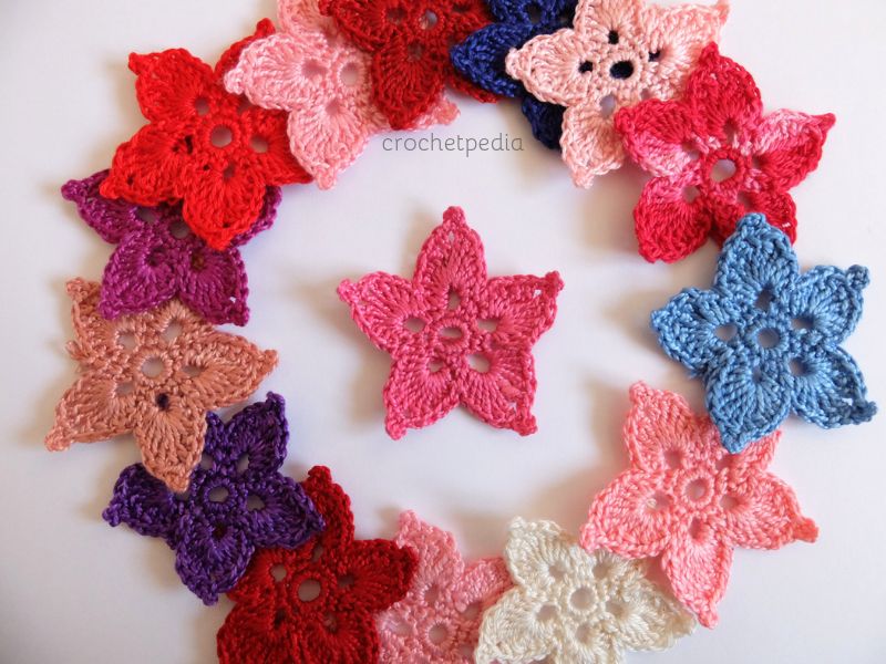 Star Shaped Flowers Free Crochet Pattern
