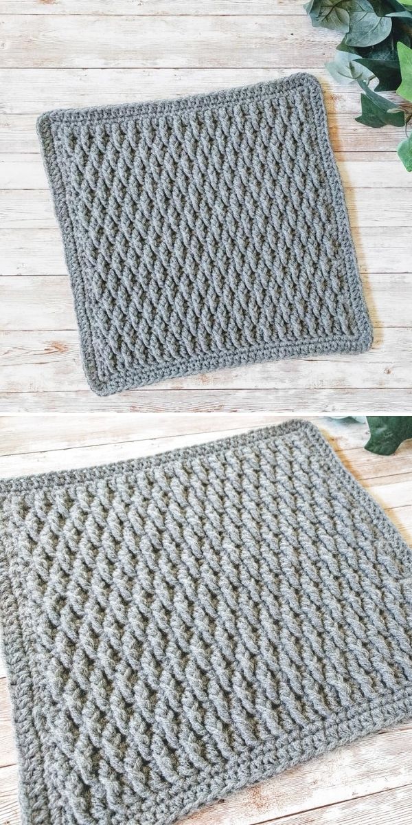 grey crochet square