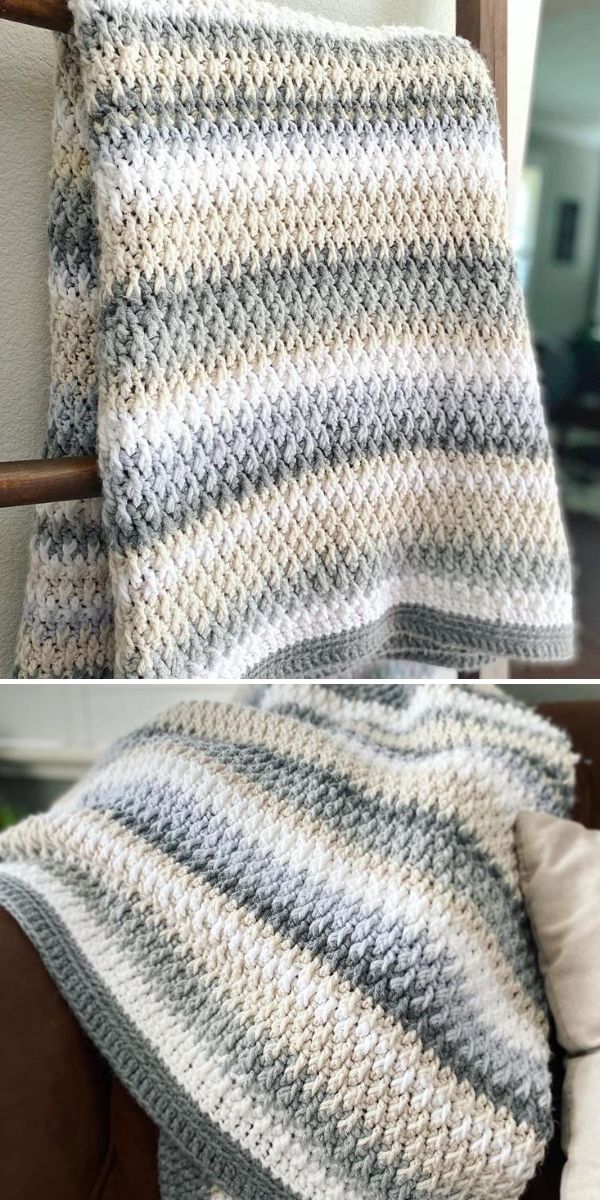 Alpine Stitch Crochet Blanket Pattern - Life + Yarn
