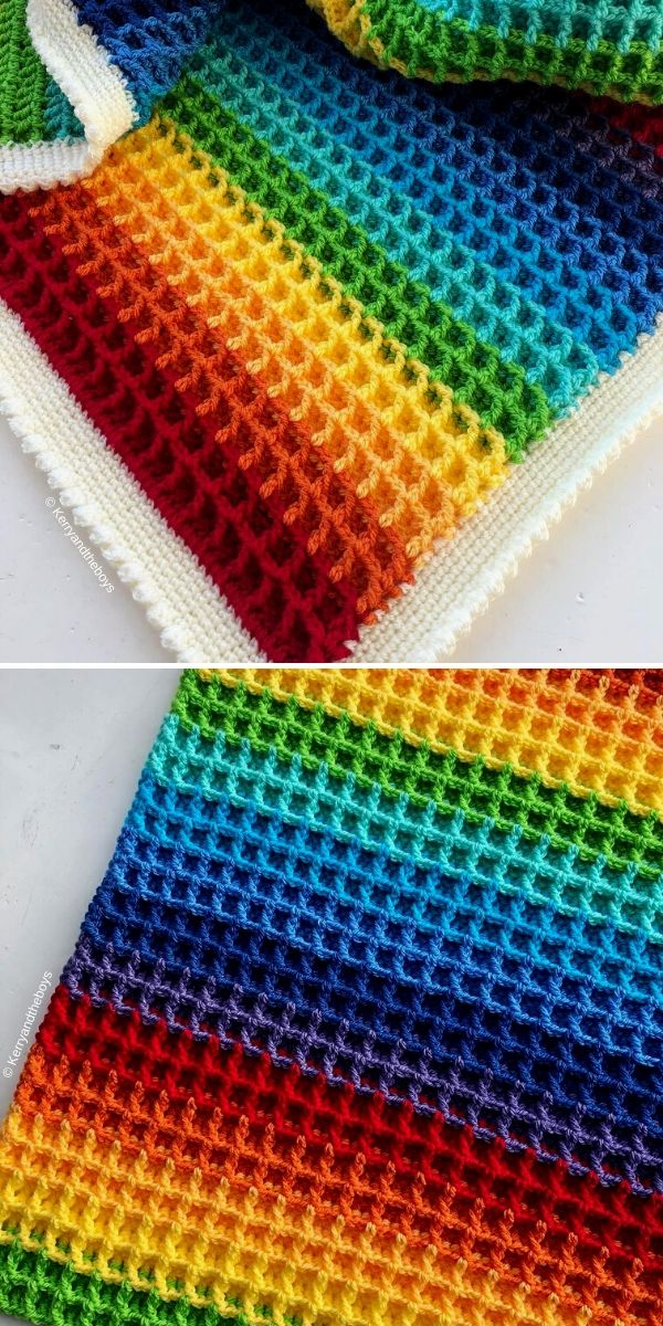 Waffle Stitch Blanket by Kerry and The Boys