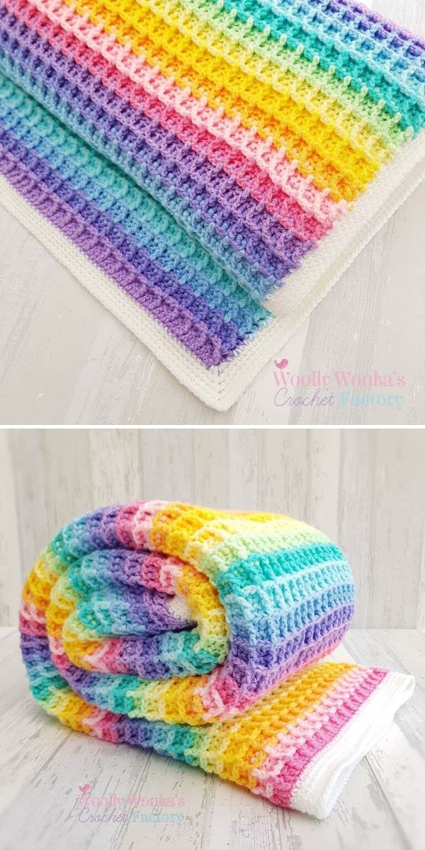 Waffle Stitch Blanket by Melanie Charles / Woolly Wonka's Crochet Factory