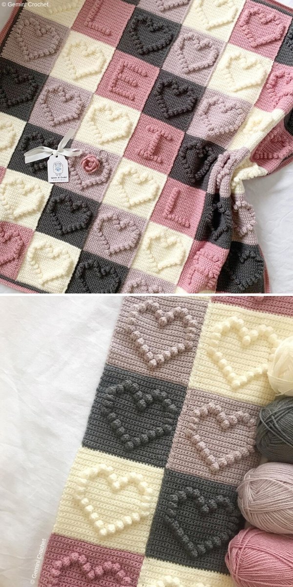 Bobble stitch crochet online blanket pattern