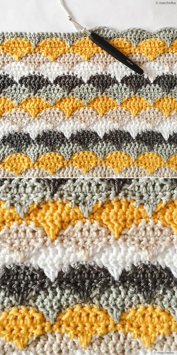Clamshell Stitch Blanket by marchefka