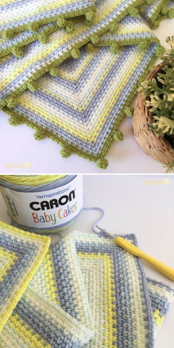 white and cream crochet blanket