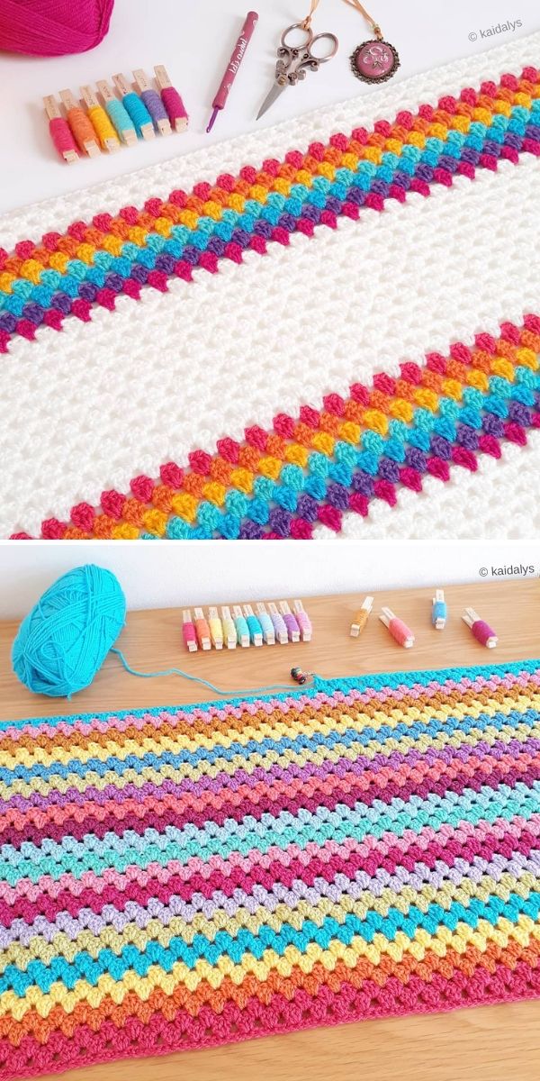 Granny Stripe Blanket by Kaidalys