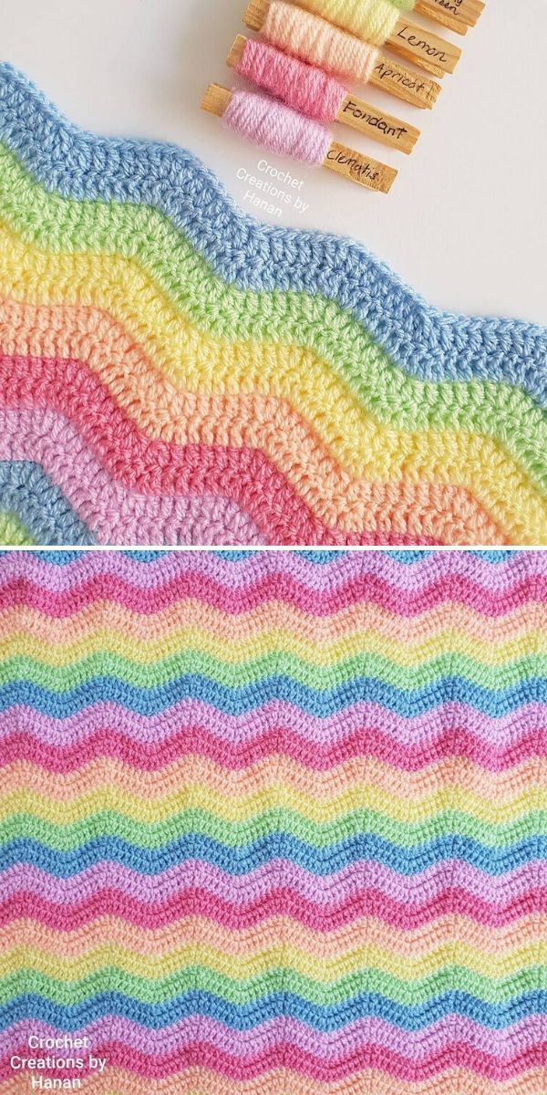 Ripple Stitch Blanket by Crochet Creations by Hanan 2