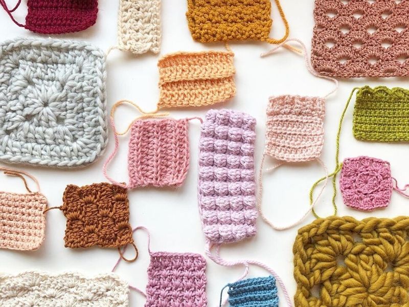 crochet stitch swatches