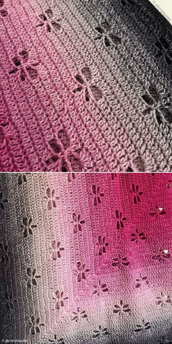 purple dragonfly crochet shawl