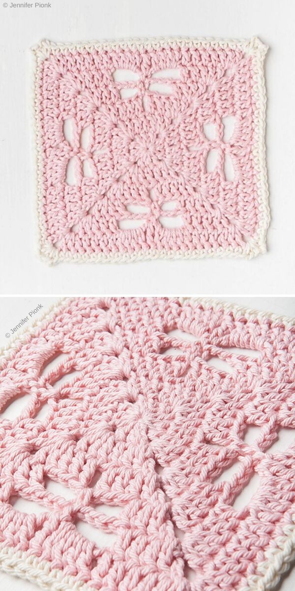 light pink crochet dishcloth