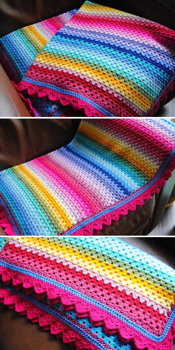 rainbow granny blanket