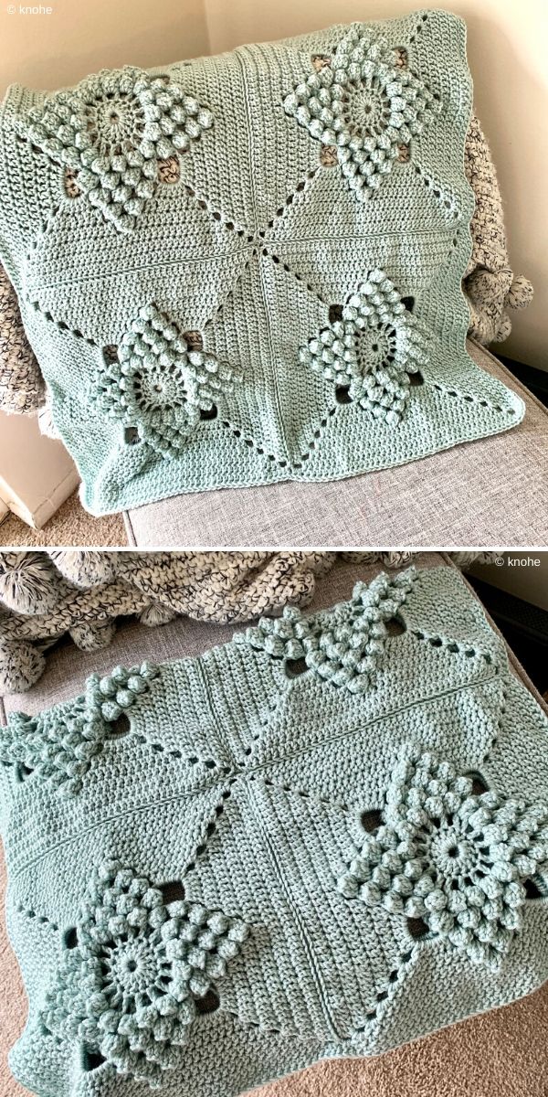 Popcorn stitch true white outlet blanket