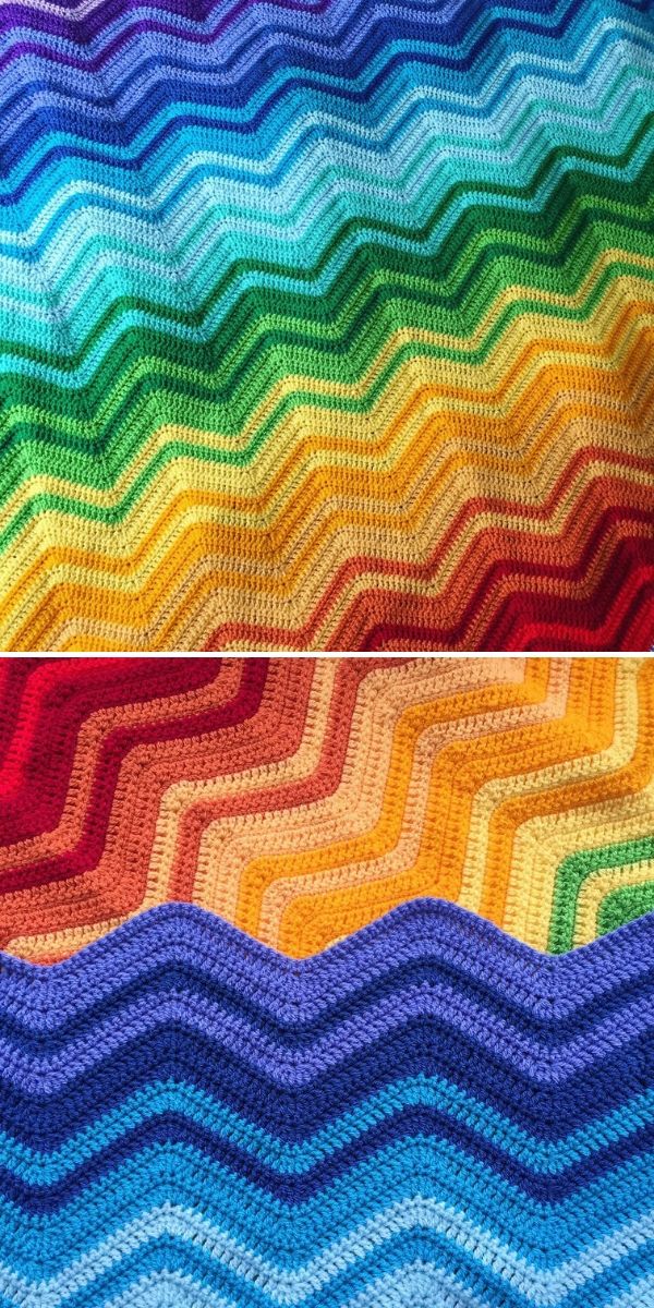 rainbow chevron blanket