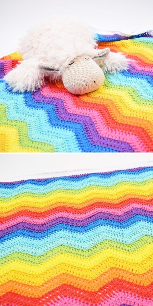rainbow chevron baby blanket