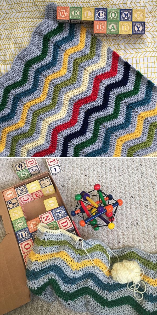 colorful chevron baby blanket