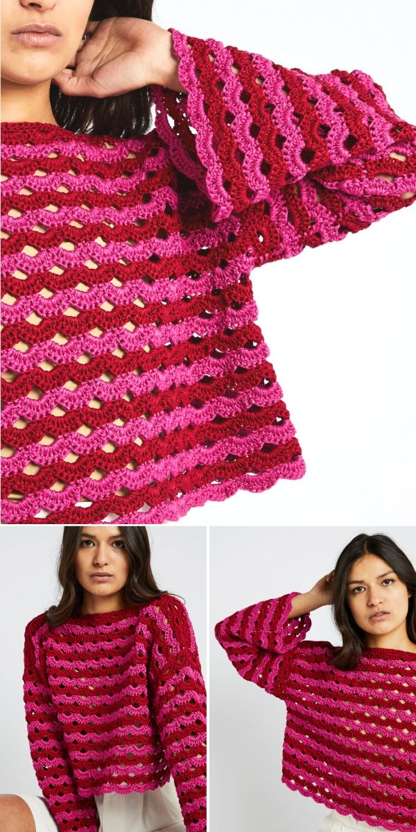Pink Arcade Stitch Sweater