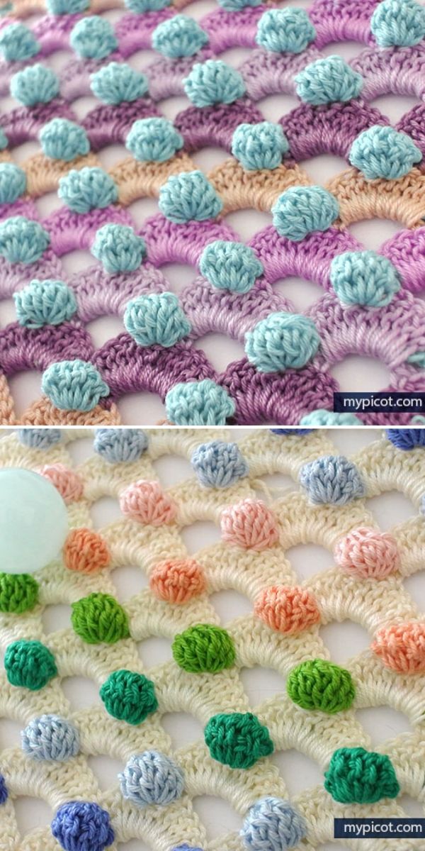 Colorful Crochet Bobble Stitch 