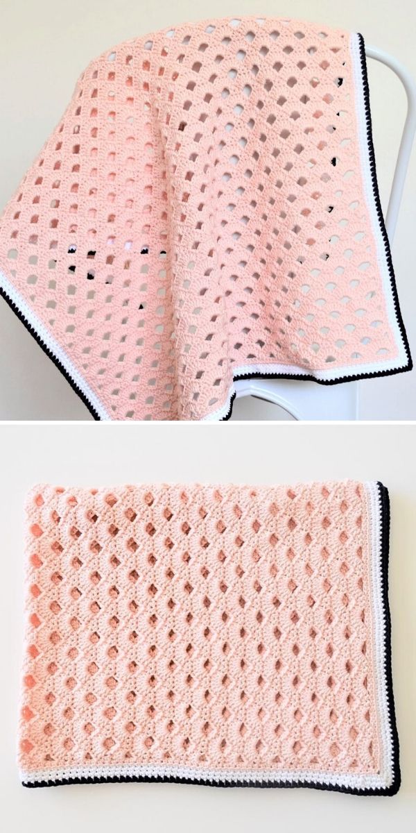 arcade stitch baby blanket with a border