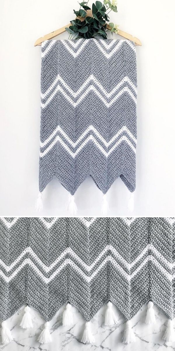 grey chevron blanket