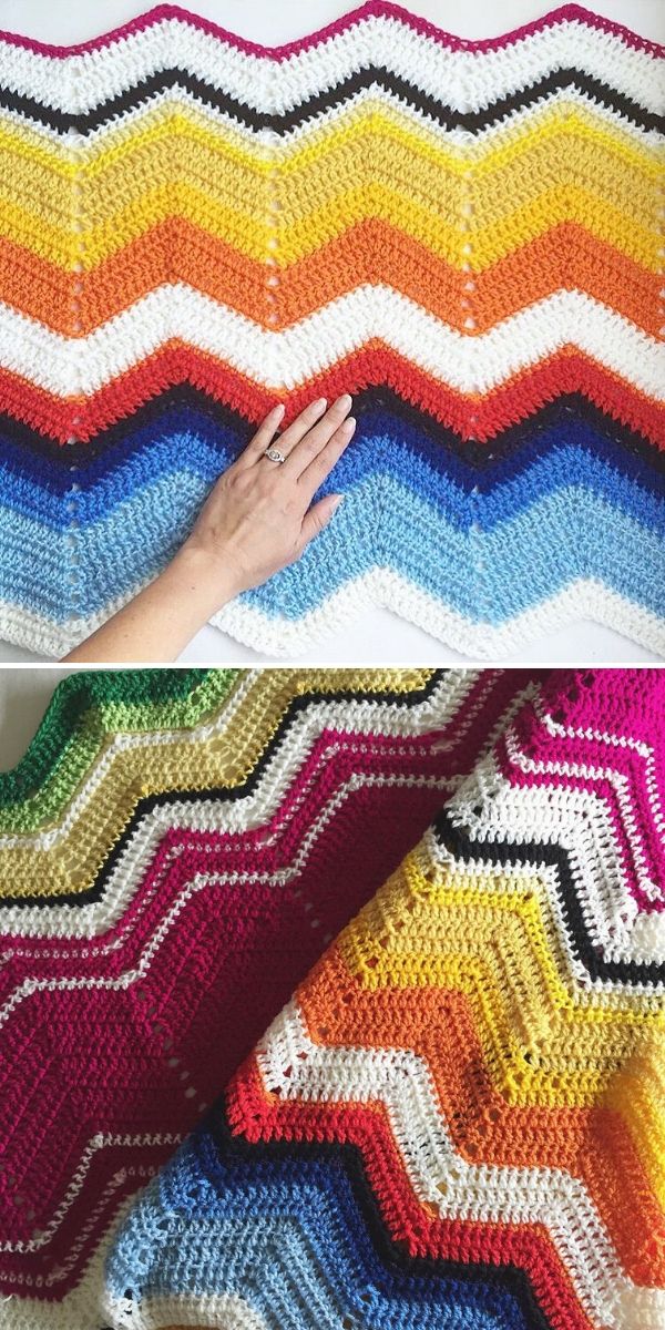 colorful chevron blankets