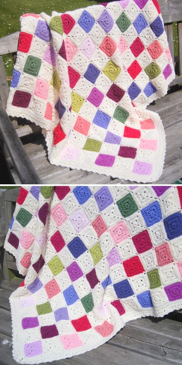 Colorful Battenberg Blanket