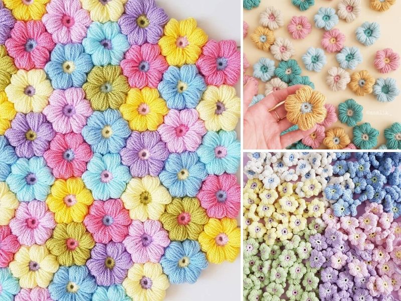 Crochet flower best sale stitch blanket