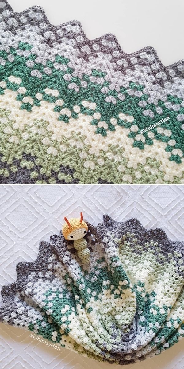 greys and greens blanket on white