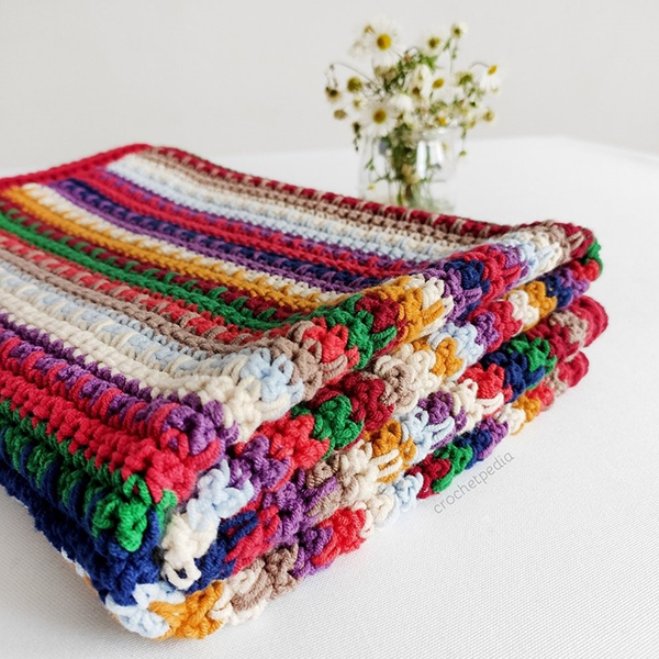 folded crochet blanket