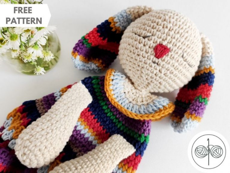 Striped Bunny Baby Lovey – Free Crochet Pattern