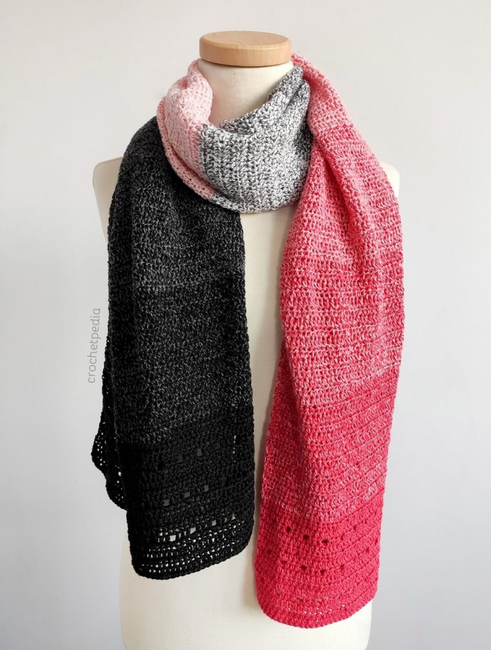 The Easiest Ombre Crochet Scarf Free Pattern Crochetpedia