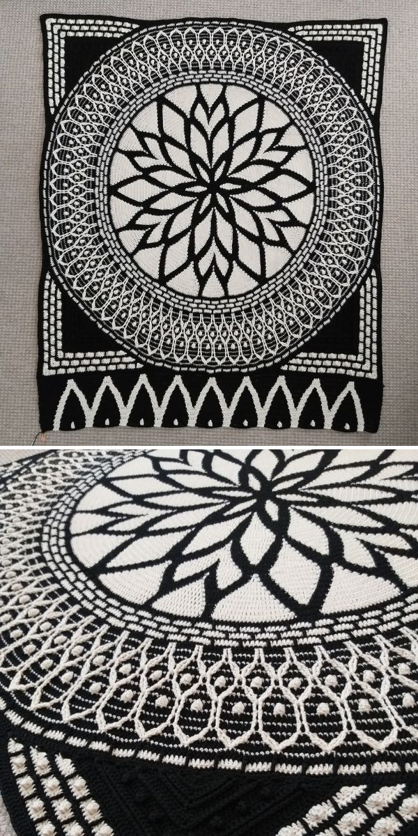 black and white rozeta blanket