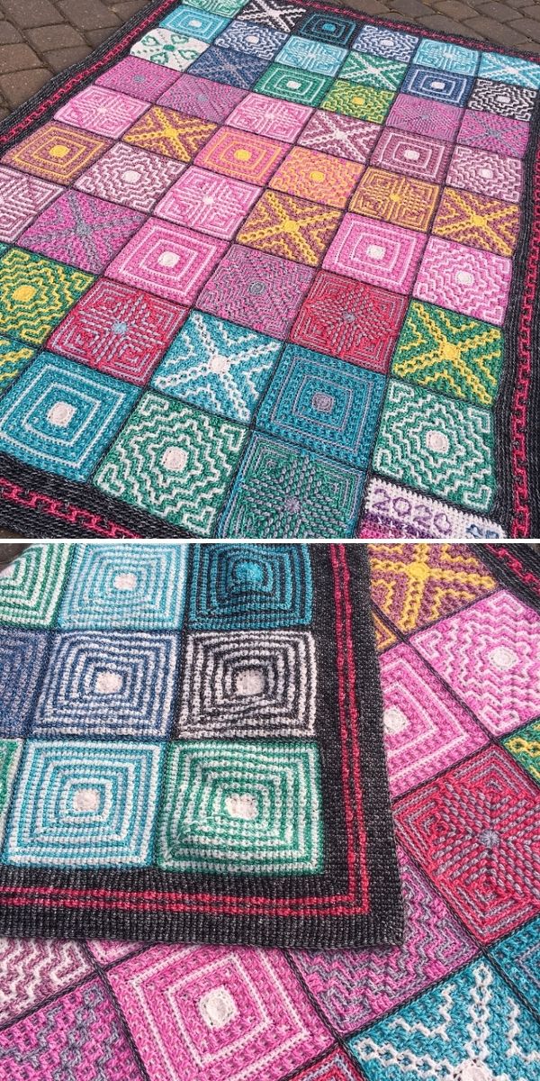 colorful tile blanket