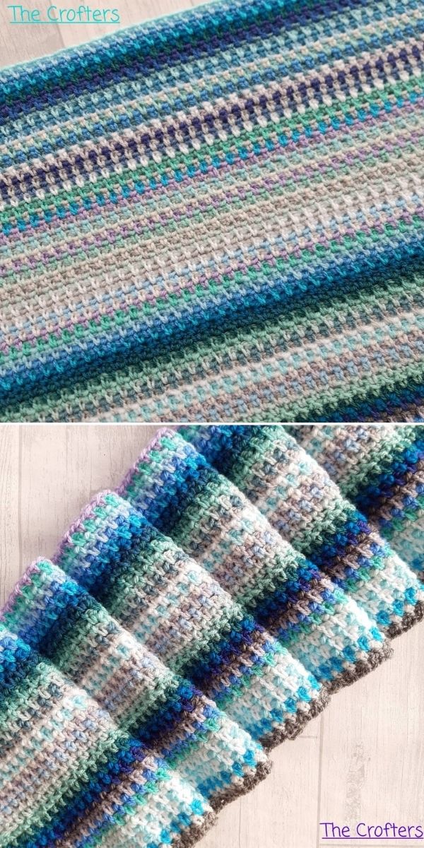 Free Crochet Linen Stitch Blanket Pattern - Grace and Yarn