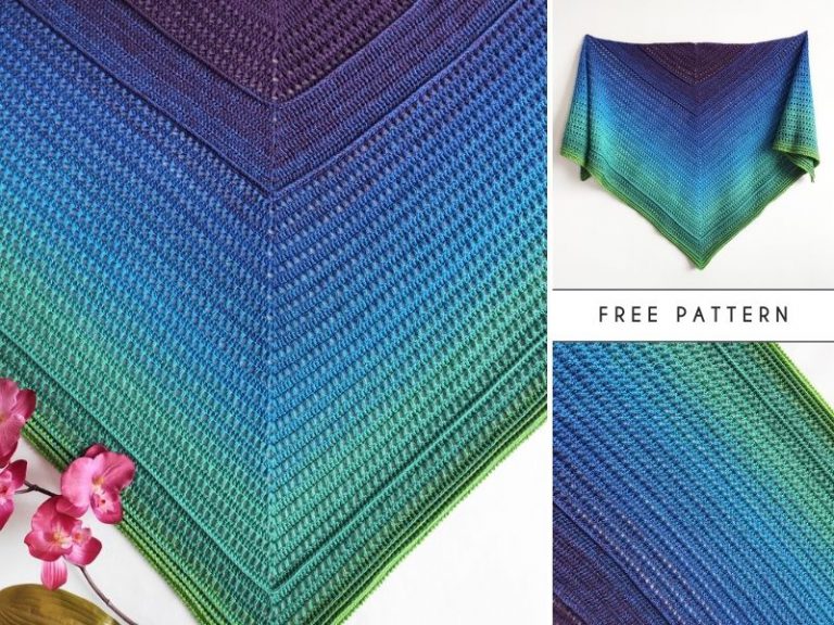 Sapphire Puff Shawl – Free Crochet Pattern