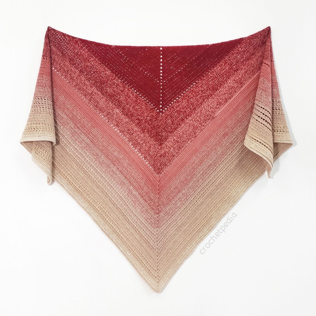full view of the shawl on white background