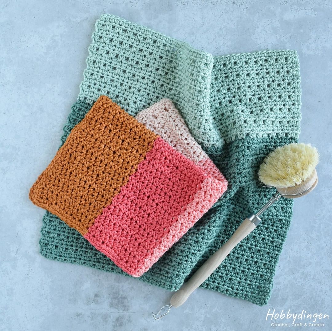 colorful crochet dishcloths