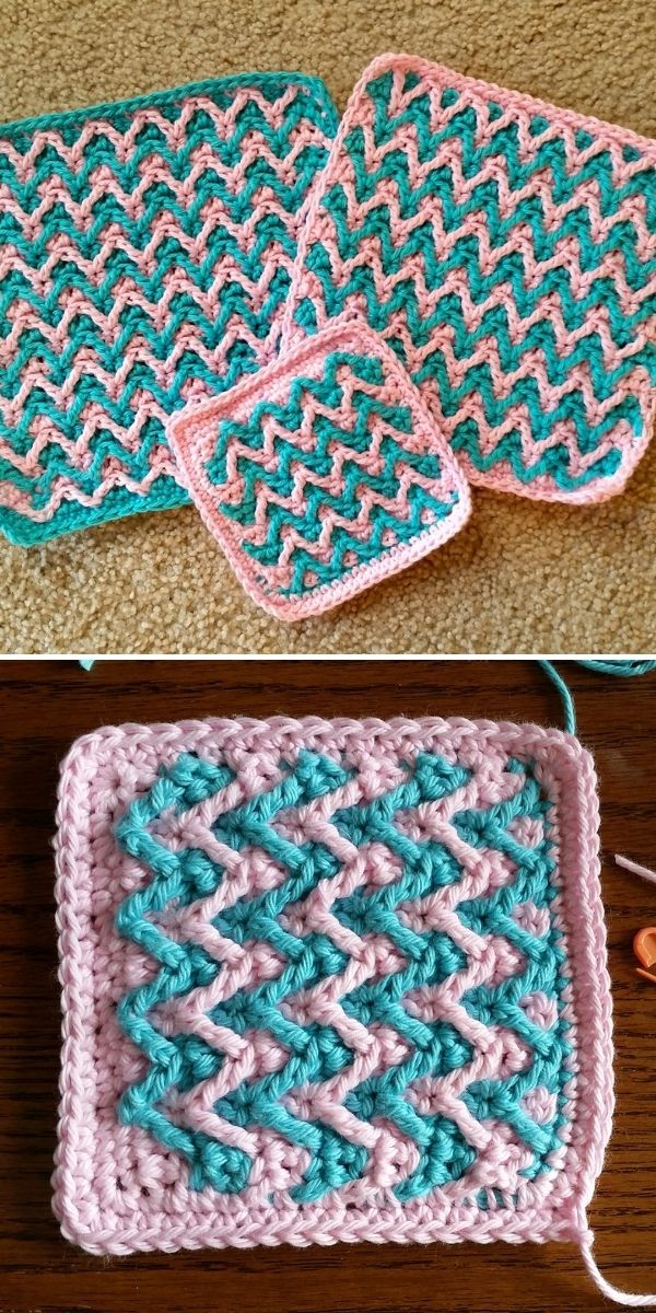 Bright Chevron Dishcloth - moogly