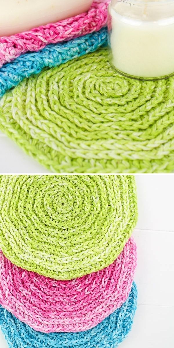 circular dishcloths in vibrant colors