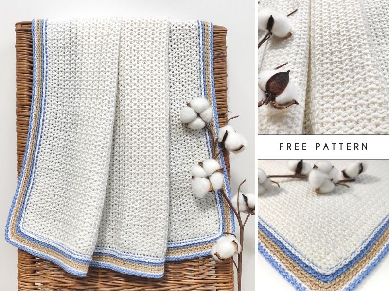 A free crochet pattern for a baby blanket.