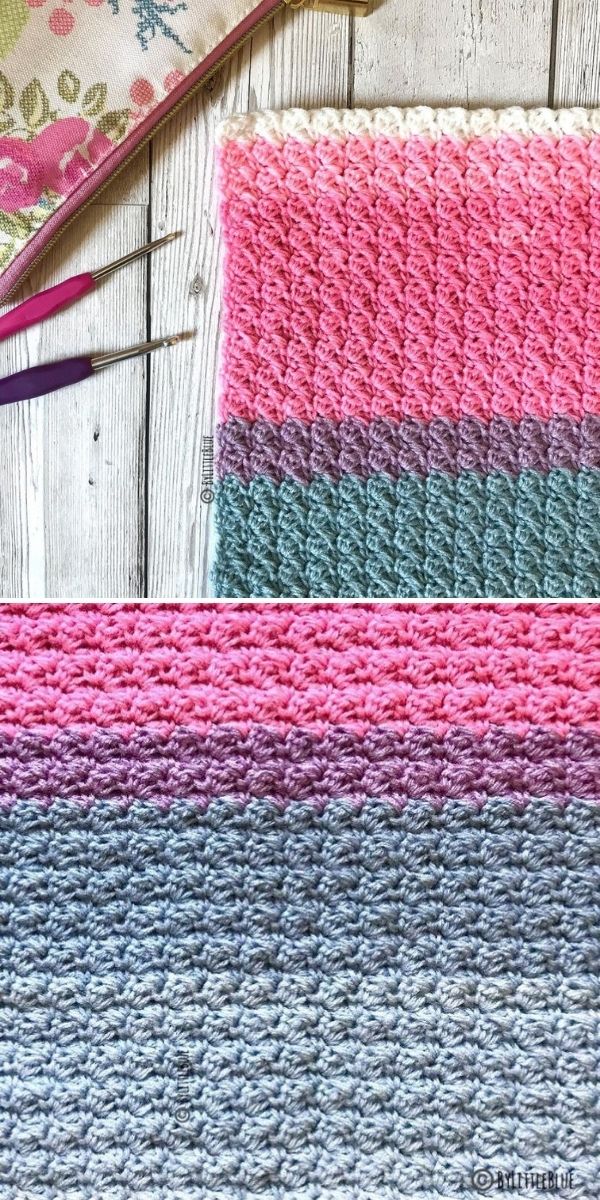 pink and grey crochet stitch