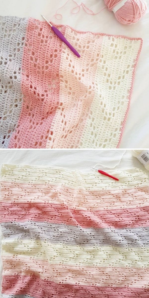 Filet crochet baby blanket free online pattern