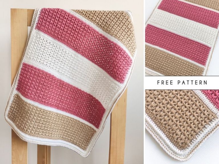 Puffy Stripes Baby Blanket – Free Crochet Pattern