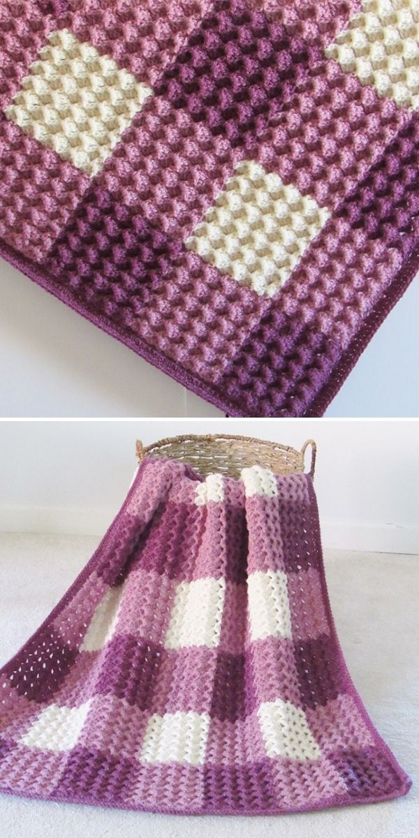 Crystal waves outlet gingham blanket