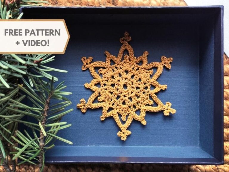 Frosty Star Snowflake | Free Crochet Pattern +Video!