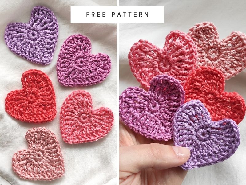 Free crochet heart pattern.